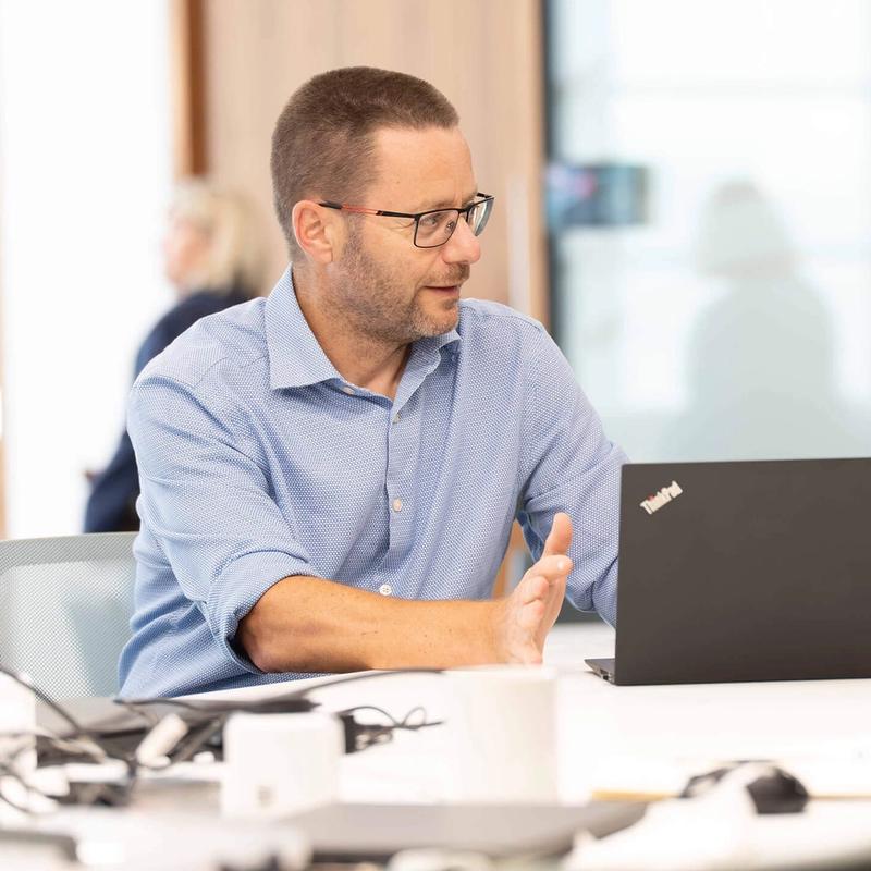 Teams collaborating on projects in the C5 Office