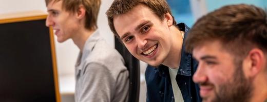 A group of IT technicians at work