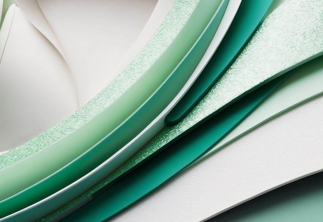 Anabstract image of strips of green and white material depicting a 'data fabric'