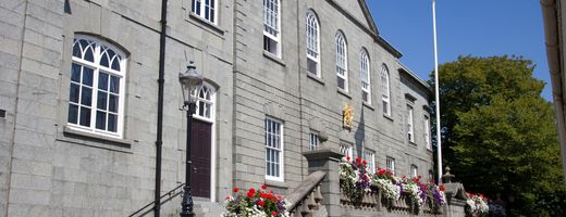 The main facade of the States of Guernsey building